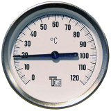 Teploměr d=63 příložný s připevňovací pružinou, 0-120°C