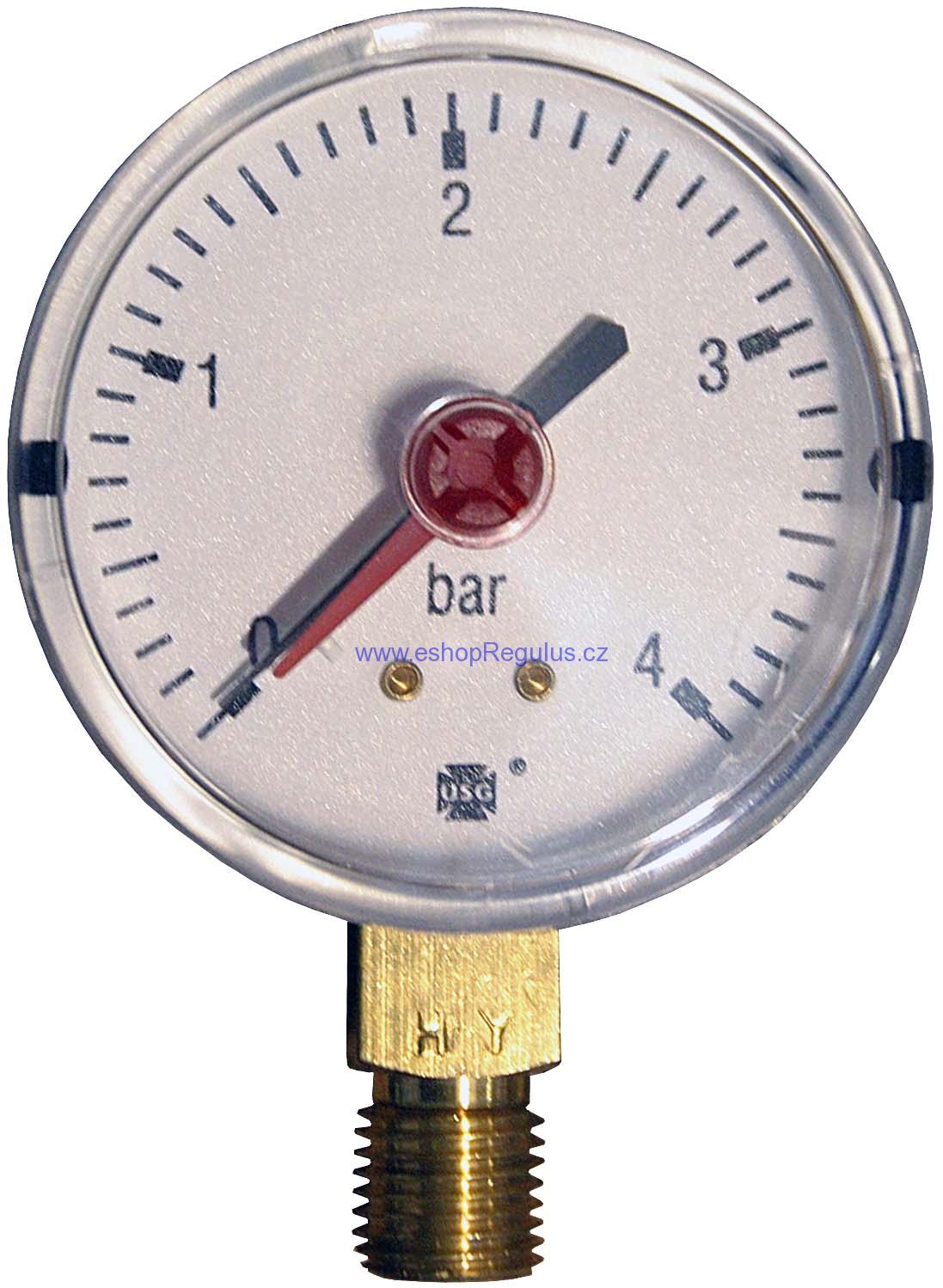 Tlakoměr 4 bar, G 1/4“ dolní, d= 63 mm